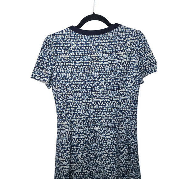 Tory Burch Peninsula Blue Tribal Ponte Zip Front Dress Size XS - Picture 5 of 7